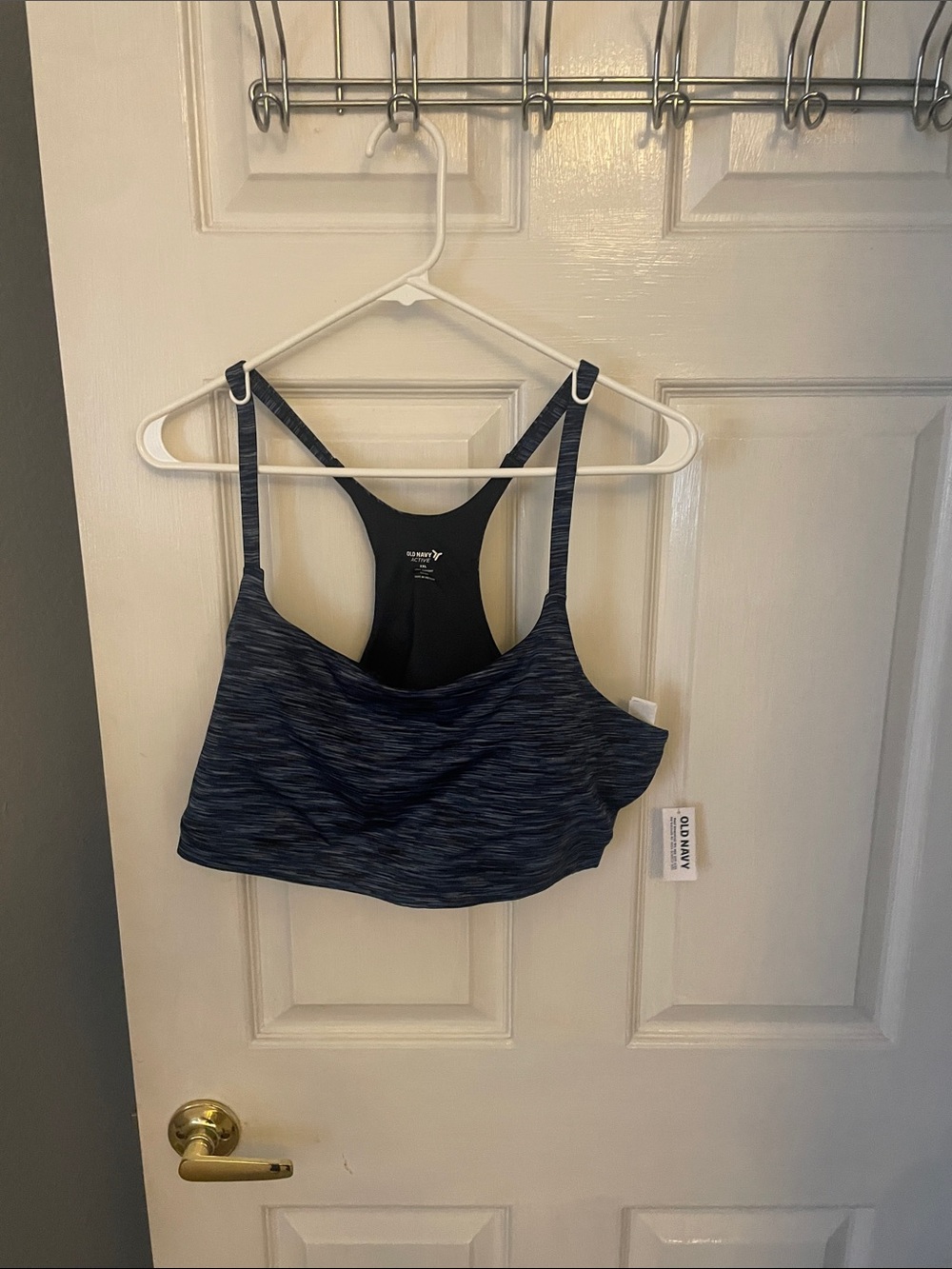 Old Navy Navy Space-Dye Racerback Sports Bra
